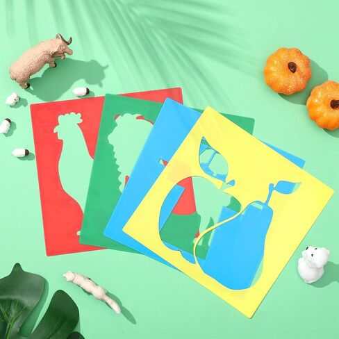 Henoyso 24 Pcs Fall Thanksgiving Stencil for Kids 8 Inch Reusable Templates in Kuwait