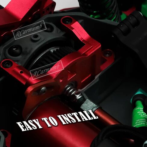 ترقيات تركيب محرك الألومنيوم من Rcarmumb لمركبات رالي 1/10 Rustler 4x4 Slash LCG أو 1/10 VXL، ترقيات جزء المحرك المصنوع من خليط معدني، قطعة واحدة، أحمر in Kuwait