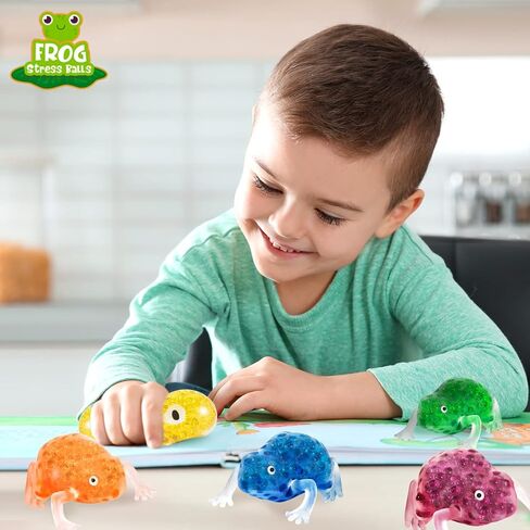 وليوليتوي لعبة خرز مائي حسي للاطفال، كرات ضغط ملونة على شكل ضفدع، العاب حسية على شكل حيوان لتهدئة الزوايا والتوحد واضطراب نقص الانتباه وفرط النشاط والقلق وهدايا حفلات اعياد الميلاد من 6 قطع in Kuwait