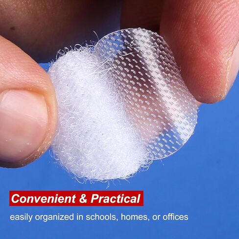 PHIXBEAR 600 Pcs 3/4 inch Large Strong Self Adhesive Dots, Hook and Loop Dots for Classroom, 300 Pairs White Sticky Dots, Circles 0.79" in Kuwait