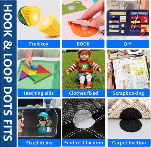 PHIXBEAR 600 Pcs 3/4 inch Large Strong Self Adhesive Dots, Hook and Loop Dots for Classroom, 300 Pairs White Sticky Dots, Circles 0.79" in Kuwait