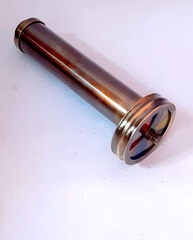 منظار نحاسي مزدوج العجلات بلمسة نهائية عتيقة للاطفال والكبار، منظار بصري بحري عتيق جميل من النحاس الاصفر، هدية للهالوين من وورلد كينغ مارت in Kuwait