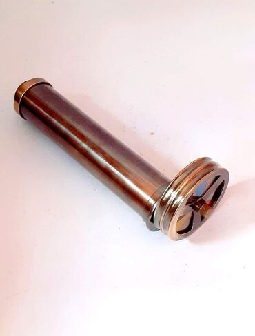 منظار نحاسي مزدوج العجلات بلمسة نهائية عتيقة للاطفال والكبار، منظار بصري بحري عتيق جميل من النحاس الاصفر، هدية للهالوين من وورلد كينغ مارت in Kuwait