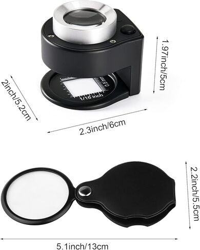 مكبرة 30 أضعاف لوب، عدسة مكبرة معدنية سطح المكتب قابلة لإعادة الشحن عبر USB مع ضوء LED أبيض وإضاءة بنفسجية مع ميزان لأدوات المجوهرات النسيجية ختم العملات المعدنية (مع مكبر محمول) in Kuwait