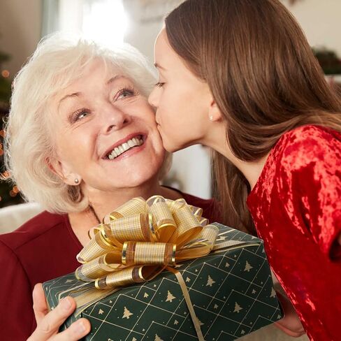 48 قطعة من أقواس السحب الكبيرة لتغليف الهدايا، قوس سحب من الأورجانزا لسلال الهدايا، أقواس شريطية كبيرة لتزيين هدايا الزفاف في عيد الحب (ذهبي) in Kuwait