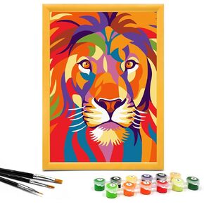 Nariolar Paint by Numbers for Kids Ages 4-8-12 with 7X9.5 inch Pre-Printed Cardboard,11 Acrylic Paint Pots and 3 Painting Brushes, Room Decor for Children,(Proud Lion) in Saudi Arabia