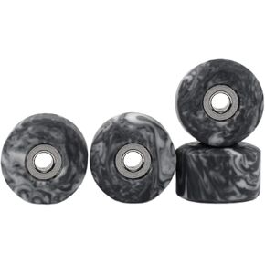 Teak Tuning Apex 71D Urethane Fingerboard Wheels, New Street Shape, 7.7mm Diameter, Ultra Spin Bearings - Made in The USA - Grey & White Swirl Colorway in Kuwait