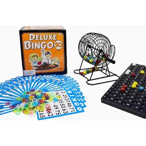 Regal Bingo - Complete Party Bingo Set - Includes 11 Inch Cage, 50 Jumbo Reusable Cards, 18 Standard Bingo Cards, 150 Chips, Master Board, 75 Bingo Balls - for Group Games, Bingo Hall, Holiday Fun