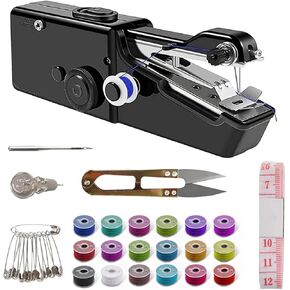 mini sewing machine，Beginners Handheld Sewing Machine, manual portable Quick Sewing Portable Sewing Machine, Electric Handy Sewing Machine, perfect for Beginners Sewing DIY Fabric Cloth Jeans in Saudi Arabia