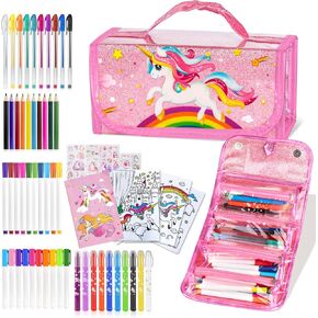 Biulotter 60pcs Fruit Scented Markers Set with Unicorn Pencil Case for Girls,Scented Markers for Kids,Coloring Set for Kids Ages 4-8,Art Supplies for Kids 4-6, Birthday Chirstmas Easter Gifts in Kuwait