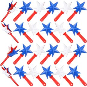 48 Pcs Independence Day Star Hand Clapper Noise Makers Bulk Red White Blue Plastic Clapping Hands Noisemakers 4th of July Star Clappers for Patriotic Party Favors America Patriotic Party Supplies in Kuwait