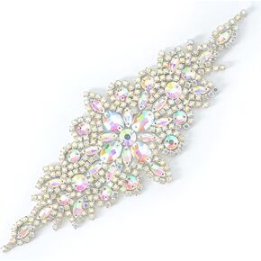 ShiDianYi Elegant Sash/Wedding Applique - Rhinestones Hot Fix or Sew On Belt Sash for Dress in Saudi Arabia