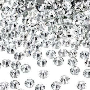 576 Pieces SS30 SS34 SS40 AB Crystal Rhinestones Glass Stones Glitter Gems Flat Back Brilliant Round Rhinestones for Nail Crafts Makeup Clothes Shoes Decorations (Crystal AB,SS30)