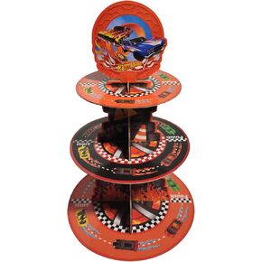 3 Tiers Hot Car Birthday Party Decorations Cupcake Stand Wheels Car Party Supplies Cupcake Holder Racing Car Theme Party Favers for Baby Shower Boys Kids Birthday Party Decor in Saudi Arabia