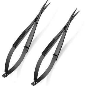 2 Pieces 4.7 Inch Embroidery Sewing Scissors Spring Action Curved Scissors Thread Snips Curved Tip Scissors Stainless Steel Cutting Eyebrow Trimming Craft Scissor(Gold, Silver)