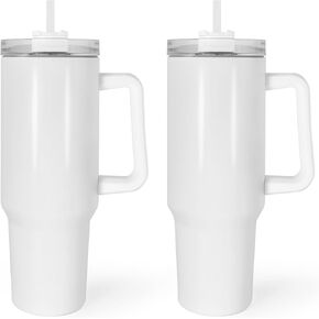 40 oz Sublimation Tumbler with Handle and Straw 12 Pack Stainless Steel Double Wall Vacuum Insulated Travel Mug Cup Tumblers Bulk Sublimation Blank Cupholder Friendly Black in Kuwait