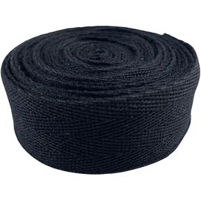 INDY DIY CRAFT 1" Inch x 5 Yards Black Cotton Fabric Twill Tape Herringbone Tape Bias Tape Cotton Strap Webbing Ribbon for Sewing Binding Drapery DIY Gift Wrapping Luggage Belt Strapping. in Kuwait
