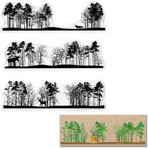 طوابع شفافة للأشجار لصنع البطاقات، مستلزمات سكرابوكينغ للديكور، طوابع خشبية وخلفية واضحة، طوابع شفافة لمناظر الحيوانات، طوابع مطاطية شفافة لمستلزمات صناعة ألبومات الصور الورقية in Kuwait