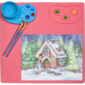 حصيرة طلاء سميكة من السيليكون مع لوحة قابلة للفصل. مناسب للاستخدام باليد اليسرى واليمنى للطلاء وصناعة الراتنج والطين وعجين اللعب والخرز وغيرها من المشروعات التي تصنعها بنفسك. (لون القرنفل) in Kuwait