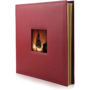 Golden State Art، ألبوم صور ذاتي اللصق، غطاء جلدي DIY - الحجم الإجمالي 10.6 × 11.4 بوصة يحمل 3x5 4x6 5x7 8x10 صور بأحجام متعددة (كستنائي، 40 صفحة/20 ورقة، فتحة غطاء واحدة)