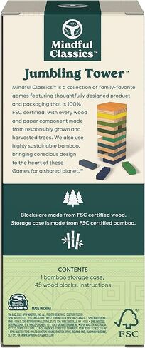 لعبة Mindful Classics، لعبة لوحية عائلية رباعية في صف مع منتجات صديقة للبيئة من الخيزران والبلاستيك المعاد تدويره، للبالغين والأطفال من سن 8 سنوات فما فوق. in Kuwait