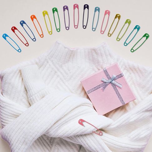 300 Pcs Colored Safety Pins for Clothes,32mm/1.26inch Small Safety Pins15 Colors Safety Pins Assorted with Storage Box Metal Knitting Stitch Markers for Sewing Crafts Scarf Tag Fixing in Kuwait