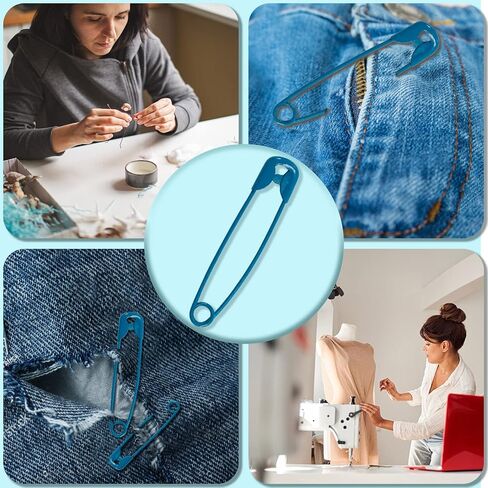 300 Pcs Colored Safety Pins for Clothes,32mm/1.26inch Small Safety Pins15 Colors Safety Pins Assorted with Storage Box Metal Knitting Stitch Markers for Sewing Crafts Scarf Tag Fixing in Kuwait