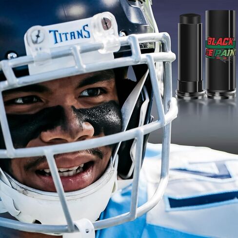 Football Stick Sports Eye Stick, Black Face Body Paint Sticks, Grease Eyeblack Football Softball Accessories, for athletes Halloween Cosplay Costume Parties Makeup,6PCS Black in Kuwait