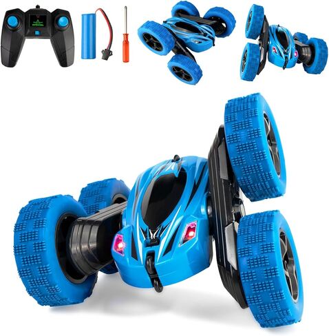 CORPER TOYS Remote Control Car for Kids Ages 6+ with Double-Sided Driving 360-degree Flips,Headlights,2.4Ghz RC Stunt Car for Boys Girls Remote Race Car Gift Set for Birthday Christmas in Kuwait