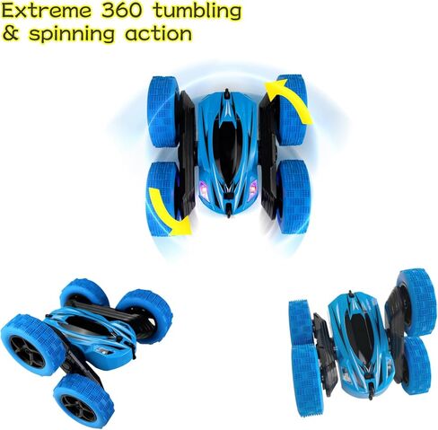 CORPER TOYS Remote Control Car for Kids Ages 6+ with Double-Sided Driving 360-degree Flips,Headlights,2.4Ghz RC Stunt Car for Boys Girls Remote Race Car Gift Set for Birthday Christmas in Kuwait