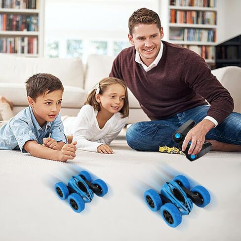 CORPER TOYS Remote Control Car for Kids Ages 6+ with Double-Sided Driving 360-degree Flips,Headlights,2.4Ghz RC Stunt Car for Boys Girls Remote Race Car Gift Set for Birthday Christmas in Kuwait