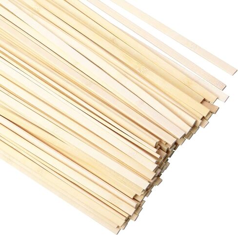 فانسونتا 200 قطعة من عصي الحرف الخشبية، عصي طويلة جدًا، عصي خيزران طبيعية قوية، يمكن منحنيتها للمشاريع الحرفية (15.75 انش طول × 3/8 انش عرض) in Kuwait