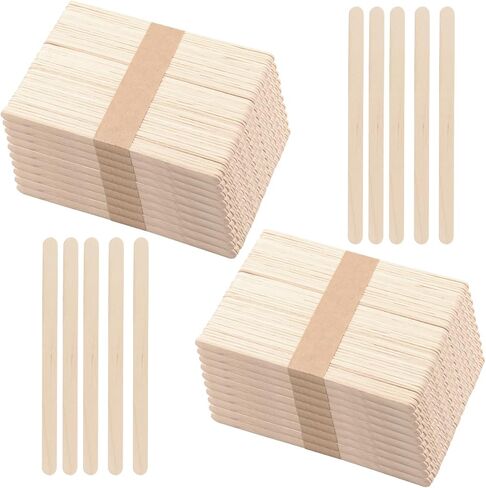 1200 PCS 4.5 Inch Popsicle Stick, Wood Craft Sticks Bulk, Lollipop Sticks, Ice Cream Popsicle Sticks for Craft Waxing Supplies, 4.5 x 0.4 x 0.08 Inch in Kuwait