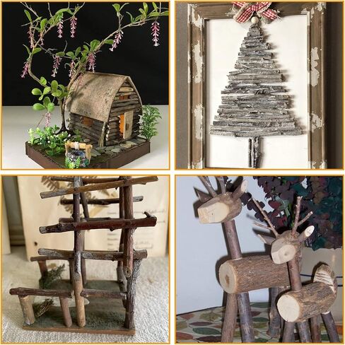 CertBuy 120 Pack Wood Log Sticks 10 CM / 4 Inch, 0.8-1.2 CM in Diameter Twigs for Crafts, Craft Twigs Branch Willow for DIY Crafts, School Projects, Festival Decoration in Kuwait