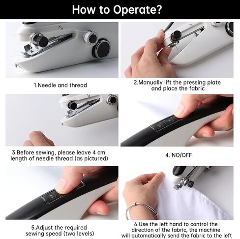مجموعة ماكينة خياطة صغيرة، آلات خياطة صغيرة محمولة باليد للمبتدئين والخياطة السريعة للمنزل DIY المصنوعة يدويًا in Kuwait