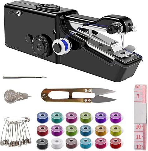 mini sewing machine，Beginners Handheld Sewing Machine, manual portable Quick Sewing Portable Sewing Machine, Electric Handy Sewing Machine, perfect for Beginners Sewing DIY Fabric Cloth Jeans in Saudi Arabia