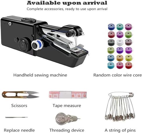 mini sewing machine，Beginners Handheld Sewing Machine, manual portable Quick Sewing Portable Sewing Machine, Electric Handy Sewing Machine, perfect for Beginners Sewing DIY Fabric Cloth Jeans in Saudi Arabia