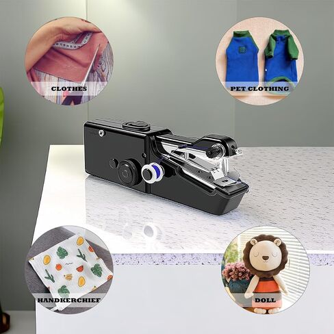 mini sewing machine，Beginners Handheld Sewing Machine, manual portable Quick Sewing Portable Sewing Machine, Electric Handy Sewing Machine, perfect for Beginners Sewing DIY Fabric Cloth Jeans in Saudi Arabia