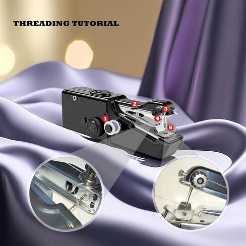 mini sewing machine，Beginners Handheld Sewing Machine, manual portable Quick Sewing Portable Sewing Machine, Electric Handy Sewing Machine, perfect for Beginners Sewing DIY Fabric Cloth Jeans in Saudi Arabia