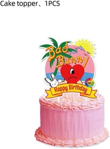 25 قطعة من لوازم حفلات اعياد الميلاد بتصميم الارنب الشرير، زينة كب كيك لحفلات اعياد الميلاد للاطفال وهدايا حفلات اعياد الميلاد in Kuwait