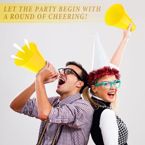 DEEKIN 24 جهاز كمبيوتر شخصى من البلاستيك الصغير مكبر الصوت الأصفر يهتف مكبر الصوت المرح ألعاب صانع الضوضاء للرياضة DIY ديكورات الألعاب مطابقة لوازم الأنشطة الخارجية ملحقات الحفلات المفضلة in Kuwait