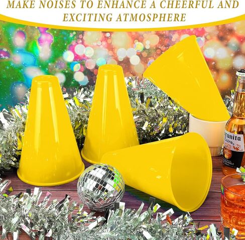 DEEKIN 24 جهاز كمبيوتر شخصى من البلاستيك الصغير مكبر الصوت الأصفر يهتف مكبر الصوت المرح ألعاب صانع الضوضاء للرياضة DIY ديكورات الألعاب مطابقة لوازم الأنشطة الخارجية ملحقات الحفلات المفضلة in Kuwait