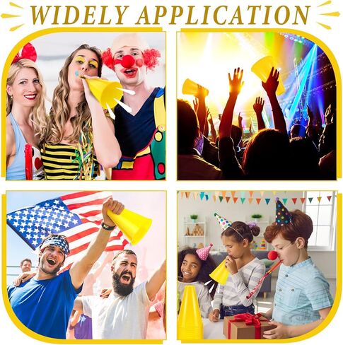 DEEKIN 24 جهاز كمبيوتر شخصى من البلاستيك الصغير مكبر الصوت الأصفر يهتف مكبر الصوت المرح ألعاب صانع الضوضاء للرياضة DIY ديكورات الألعاب مطابقة لوازم الأنشطة الخارجية ملحقات الحفلات المفضلة in Kuwait