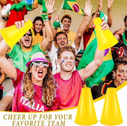 DEEKIN 24 جهاز كمبيوتر شخصى من البلاستيك الصغير مكبر الصوت الأصفر يهتف مكبر الصوت المرح ألعاب صانع الضوضاء للرياضة DIY ديكورات الألعاب مطابقة لوازم الأنشطة الخارجية ملحقات الحفلات المفضلة in Kuwait