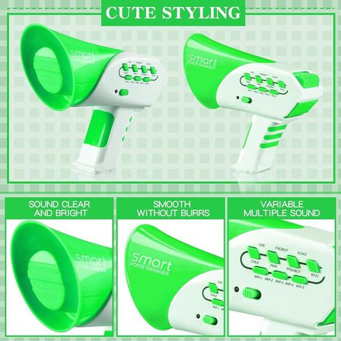 Voice Changer for Kids, Kids Megaphone for Kids Function and 7 Different Sound Effects Voice Changer Ideal Gift for Kids, Teens, Girls, Boys Age 3 Years and up(Green) in Kuwait