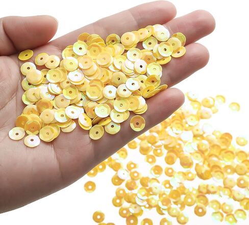 جوياهو ترتر 7 ملم للحرف اليدوية، 24 لون، 8400 قطعة من الترتر السائب السائب للخياطة، ترتر دائري قوس قزح للحرف اليدوية، ترتر قزحي الالوان للتطريز والحرف اليدوية للاطفال in Kuwait