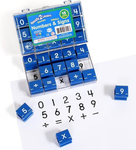 READY 2 LEARN Number and Sign Stamps - Small - Set of 15 - Rubber Math Stamps for Kids - Numbers 0-9 in Saudi Arabia