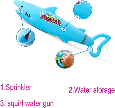 مسدسات المياه للأطفال الذين تتراوح أعمارهم بين 4-8 سنوات، حمام سباحة، 3 عبوات من ألعاب القرش، مسدسات رش المياه، نطاق 30 قدمًا، ألعاب صيفية خارجية للأطفال الصغار من عمر 2-4 سنوات in Kuwait