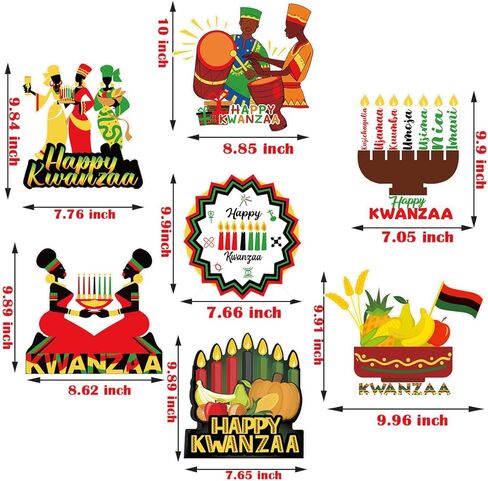 7 Pcs Kwanzaa Honeycomb Table Centerpieces, Happy Kwanzaa Honeycomb Centerpieces African Heritage Holiday Table Decorations for Kwanzaa Holiday Party Supplies,7.87"x9.84" in Kuwait