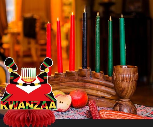 7 Pcs Kwanzaa Honeycomb Table Centerpieces, Happy Kwanzaa Honeycomb Centerpieces African Heritage Holiday Table Decorations for Kwanzaa Holiday Party Supplies,7.87"x9.84" in Kuwait